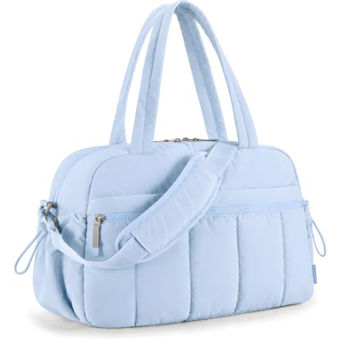 Duffle Bag Gym Bag, Personal Items Bag, Overnight Weekender - color: puffy blue