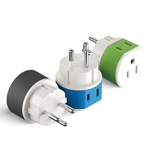 OREI Israel, Palestine Power Plug Adapter with 2 USA Inputs - Travel 3 Pack - Type H (US-14) Safe Grounded Use with Cell Phones, Laptop, Camera Chargers, CPAP, and More - style: Type H-Israel,Palestine