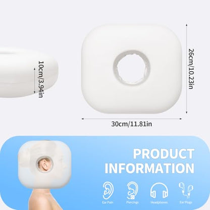 Memory Foam Ear Piercing Pillow with Hole for CNH & Pressure Sores - color: White