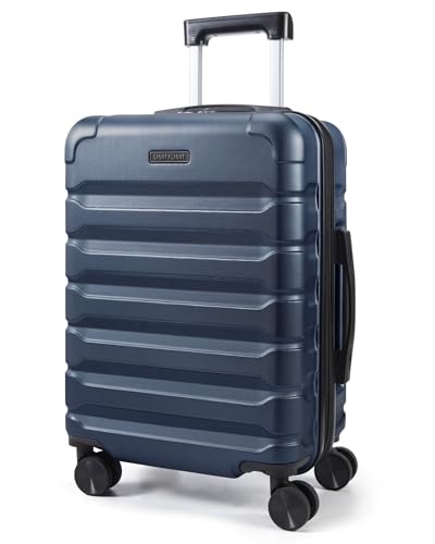 LIGHT FLIGHT Carry On Luggage 22x14x9 Airline Approved Suitcase, Dark Blue - color: Dark Blue