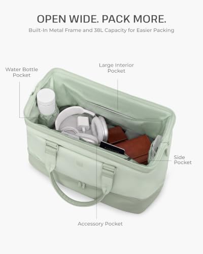 Coolife 6 Piece Travel Set: 3 Suitcases, Duffel, Organizer, Pop-Up Hamper - color: Light Green, size: 6-Piece Set