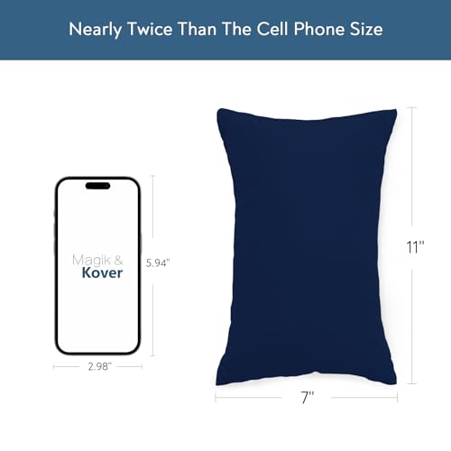 Small Pillow Mini Pillow for Travel 2 Pack 11" x 7" Tiny Pillows, Blue - color: Blue