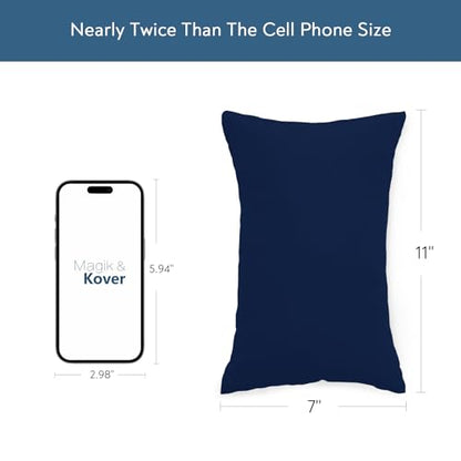Small Pillow Mini Pillow for Travel 2 Pack 11" x 7" Tiny Pillows, Blue - color: Blue