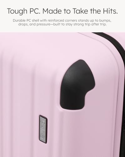 Coolife Luggage Set, Light and Durable Hardshell, 3-Piece, Light Pink - color: Light Pink2.0, size: 3-Piece Set (20/24/28)