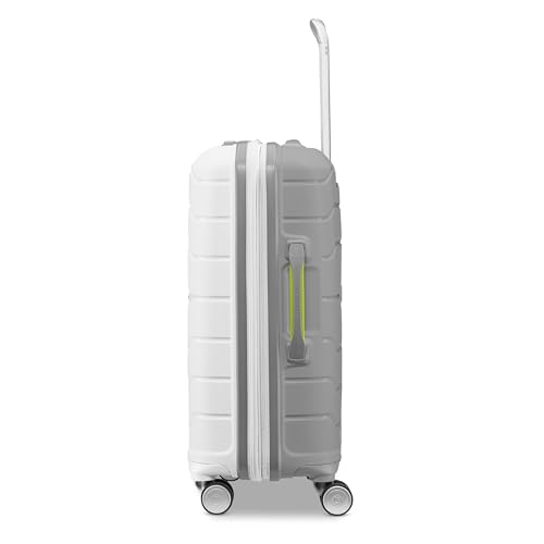 Samsonite Freeform 2-Piece Luggage Set - Carry-On & Large Checked Luggage with Dual Spinner Wheels - Durable Polypropylene Hardshell - TSA Lock, Airline-Approved - Expandable Hard Shell - White/Grey - color: White/Grey, size: 2-Piece Set (Carry-on/Large)