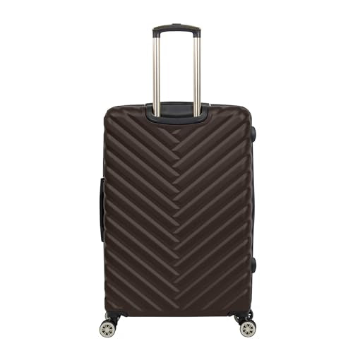 Kenneth Cole REACTION Madison Square Lightweight Hardside Chevron Expandable Spinner Luggage, Chocolate Brown, 28-Inch Checked - color: Chocolate Brown, size: 28-Inch Checked