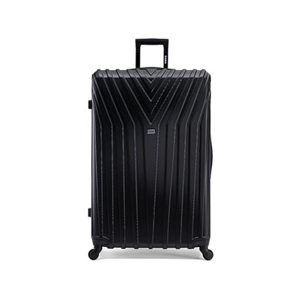InUSA VASTY Luggage with Spinner Wheels | Durable Lightweight Hardside Suitcase, Travel Bag with Handle and Trolley, 32-Inch Extra-Large Checked Luggage | Black - color: Black, size: 32 Inch