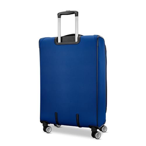 American Tourister 4 KIX 3.0 Checked-Medium Softside Expandable Luggage with 4 Spinner Wheels, Sapphire Blue - color: Sapphire Blue, size: Medium