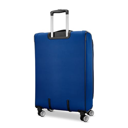 American Tourister 4 KIX 3.0 Checked-Medium Softside Expandable Luggage with 4 Spinner Wheels, Sapphire Blue - color: Sapphire Blue, size: Medium