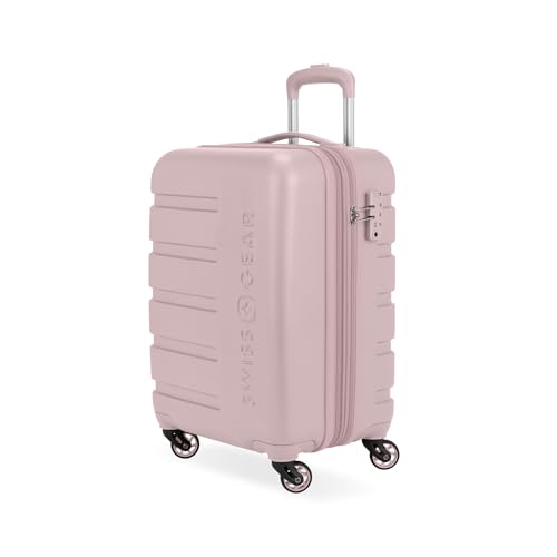 SWISSGEAR Signature Hardside Expandable Carry-On Spinner Luggage, ABS Construction, TSA-Friendly Lock, and Built-In Cupholder, Pink, 19-Inch - color: Pink, size: Carry-On 19-Inch