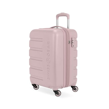 SWISSGEAR Signature Hardside Expandable Carry-On Spinner Luggage, ABS Construction, TSA-Friendly Lock, and Built-In Cupholder, Pink, 19-Inch - color: Pink, size: Carry-On 19-Inch