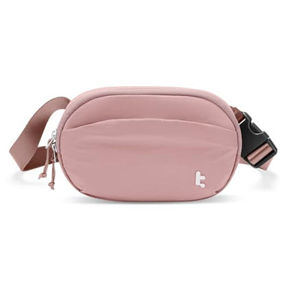 tomtoc Belt Bag with RFID Blocking, Cross Body Fanny Pack for Women Men, Sling Waist Bags with Adjustable Strap for Travel Walk - color: Pink