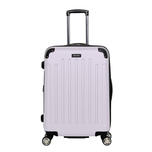 Kenneth Cole REACTION Renegade Luggage Expandable 8-Wheel Spinner Lightweight Hardside Suitcase, Orchid Ice, 24-Inch Checked - color: Orchid Ice, size: 24-Inch Checked