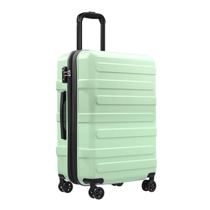Checked Luggage, Expandable 24 Inch Hard Shell Suitcase with Spinner Wheels TSA Lock, Lightweight Travel Checked Suitcases - color: Mint, size: 24inch