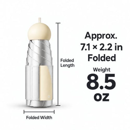 Mini Umbrella for Purse, UPF 50, Manual - color: Light Yellow