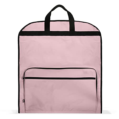 Dalix 60" Foldable Garment Bag Suits Cover Dresses w Front Pocket - color: Pink