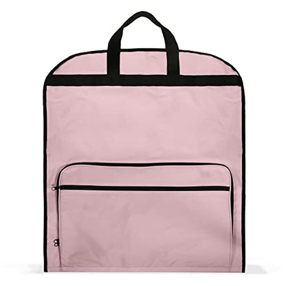 Dalix 60" Foldable Garment Bag Suits Cover Dresses w Front Pocket - color: Pink