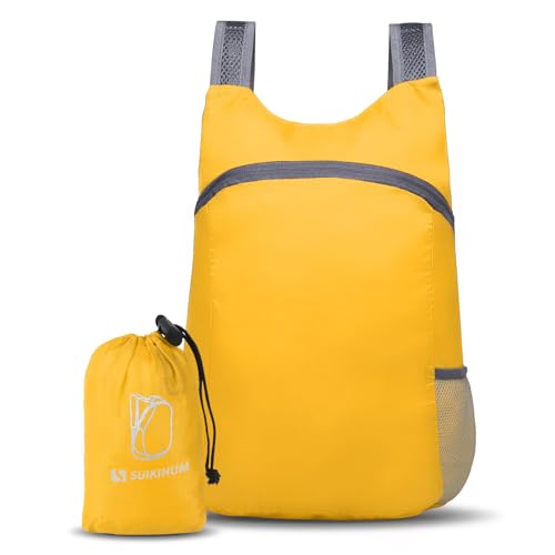 Ultra Lightweight Hiking-Daypack,Foldable Travel Packable Backpack - color: Yellow