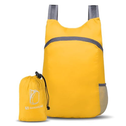 Ultra Lightweight Hiking-Daypack,Foldable Travel Packable Backpack - color: Yellow