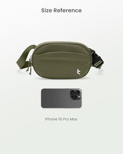 tomtoc Belt Bag with RFID Blocking, Cross Body Fanny Pack for Women Men, Sling Waist Bags with Adjustable Strap for Travel Walk - color: Green