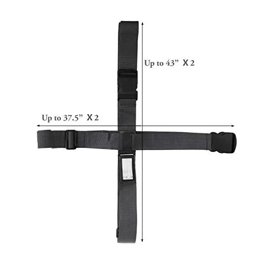 Adjustable Luggage Strap Suitcase Baggage Packing Belt Travel Accessories Long Cross Strap (Black) - color: Black