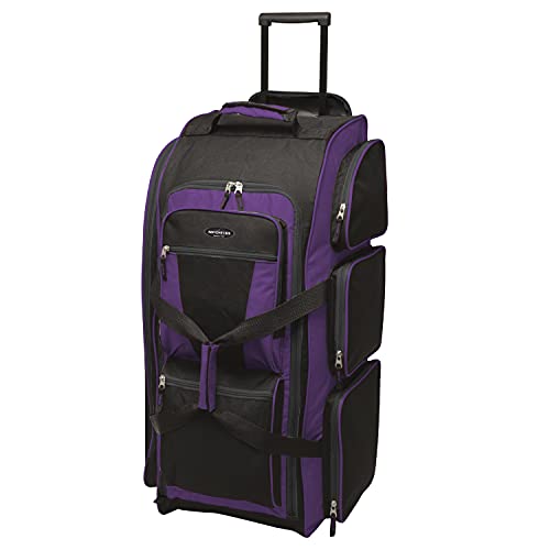 Travelers Club Xpedition 30 Inch Multi-Pocket Upright Rolling Duffel Bag - color: Purple