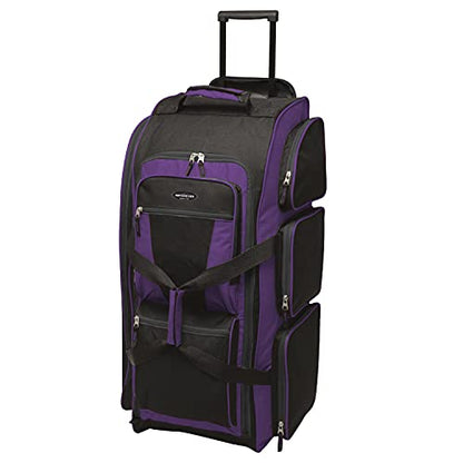Travelers Club Xpedition 30 Inch Multi-Pocket Upright Rolling Duffel Bag - color: Purple