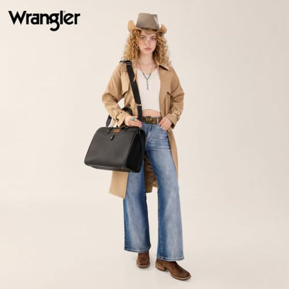 Wrangler Laptop Tote Bag for Women Fits 15.6 In Laptop for Travel and Work - color: Black