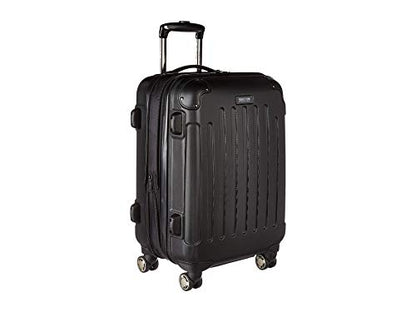 Kenneth Cole REACTION Renegade Luggage Expandable 8-Wheel Spinner Lightweight Hardside Suitcase, Black, 20-Inch Carry On - color: Black, size: 20-Inch Carry On