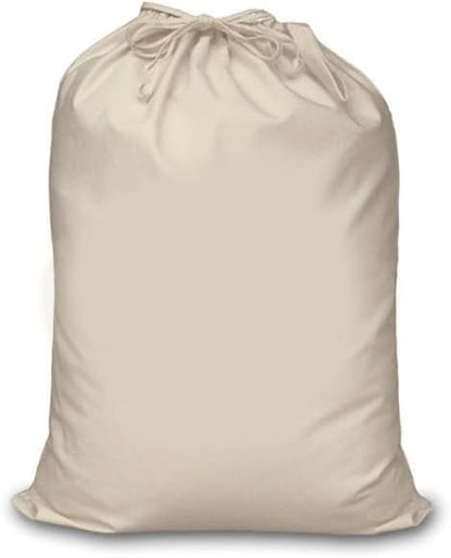Mayatra's Organic Cotton Laundry Bag Set - Eco-Friendly, 100% Pure Cotton Drawstring Travel Organizer - Large, Foldable & Washable (Pack of 2)