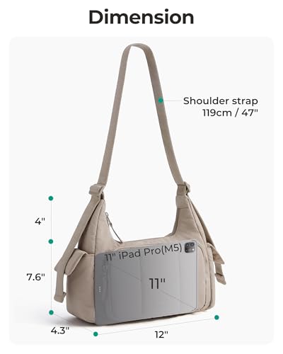 BAGSMART Crossbody Hobo Bags for Women, Small Puffer Everyday Purse - color: Coffee Brown