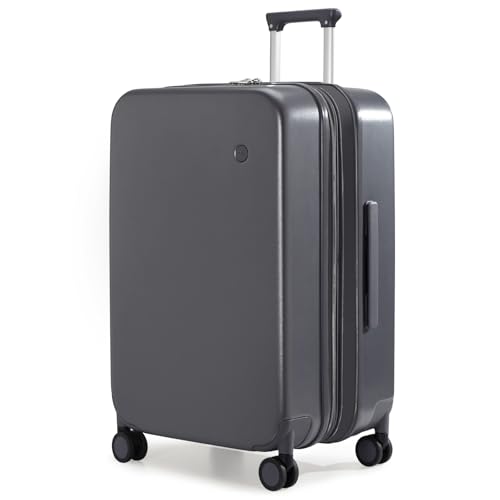mixi 26 Inch Large Expandable Checked Luggage Suitcases with Spinner Wheels, Hardside Rolling Travel Suitcase PC with TSA Lock, Rock Gray - color: Rock Gray, size: 26-inch