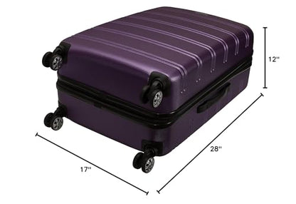 Rockland Melbourne Hardside Expandable Spinner Wheel Luggage, Checked Large 28", Purple - color: Purple, size: Checked Large 28"