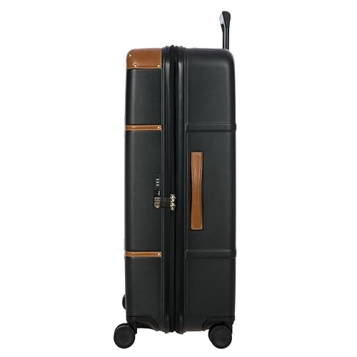 Bric's Bellagio 3.0 Spinner Trunk- Luxury Hardshell Check In Luggage with Large Wheels, Telescopic Handle, Leather Detailing - Expandable Rolling Suitcase - 32", Black - color: Black, size: Checked-extra large