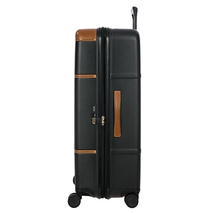 Bric's Bellagio 3.0 Spinner Trunk- Luxury Hardshell Check In Luggage with Large Wheels, Telescopic Handle, Leather Detailing - Expandable Rolling Suitcase - 32", Black - color: Black, size: Checked-extra large