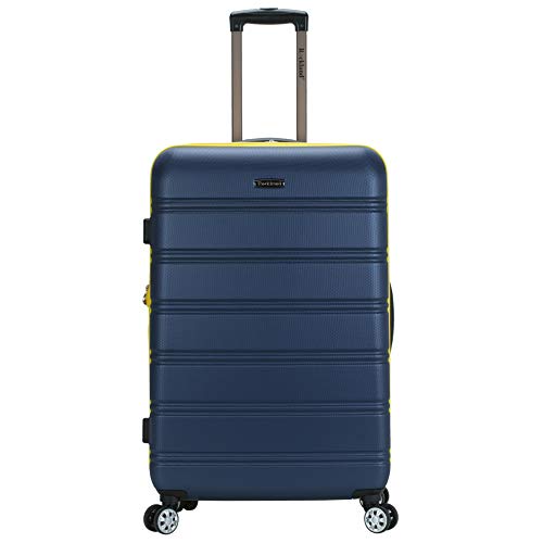 Rockland Melbourne Hardside Expandable Spinner Wheel Luggage, Checked Large 28", Navy - color: Navy, size: Checked Large 28"