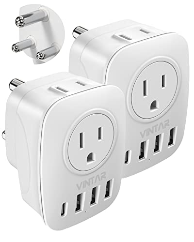 VINTAR South Africa Plug Adapter, Type M Plug Adapter with USB C, 2 Pack - style: Type M-2 Pack-White-South Africa