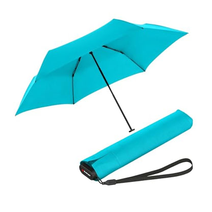 Knirps US.050 Ultra Light Pocket Size Manual Rain Umbrella with Carrying Case - color: Aqua