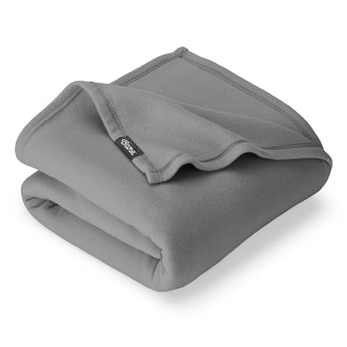 Bare Home Polar Fleece Blanket (Throw, Grey) | Premium Fleece, Warm & Cozy, Lightweight Blanket for Bed, Sofa, Camping, Travel and Cold Nights - color: 05 - Grey, size: Throw