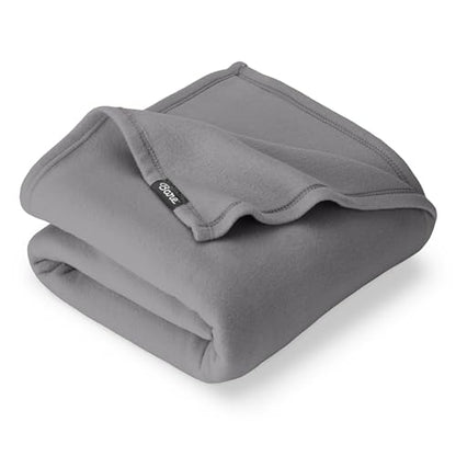 Bare Home Polar Fleece Blanket (Throw, Grey) | Premium Fleece, Warm & Cozy, Lightweight Blanket for Bed, Sofa, Camping, Travel and Cold Nights - color: 05 - Grey, size: Throw