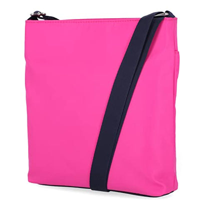 Nautica Diver Nylon Small Women's Crossbody Bag Purse with Adjustable Shoulder Strap - color: Hot Pink