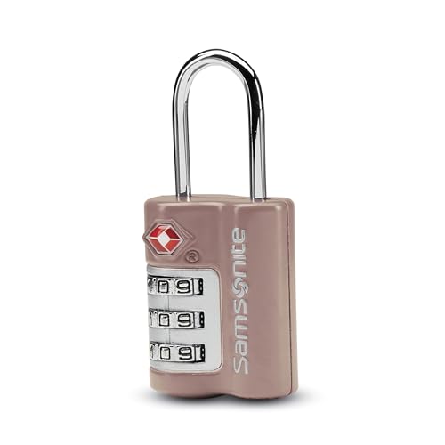 Samsonite 3-Dial Combination Lock, TSA Approved Travel Lock, Dusty Rose