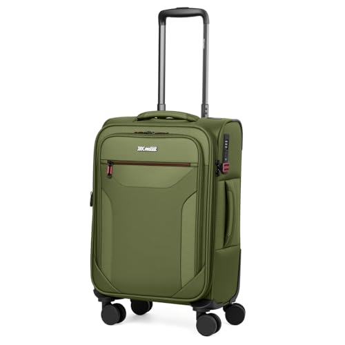 22'' Upright Spinner Softshell Suitcase w/Spinner Wheels - color: Green, size: Carry-On 22 inch