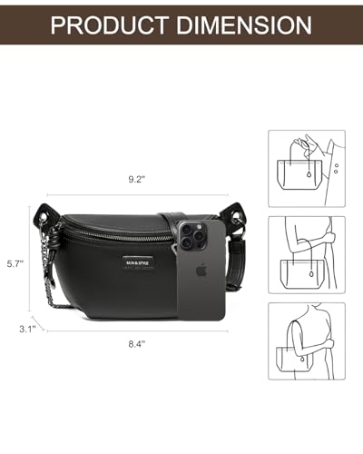 7L Sling Bag Crossbody Bags for Women Fanny Packs Purses Cross Body Bag for Woman Small backpack Travel Shoulder Bag handbags - color: 6-black