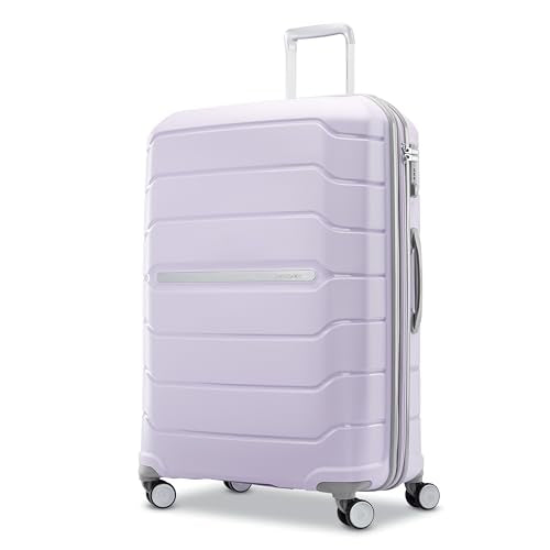 Samsonite Freeform Large Checked Luggage with Dual 360° Spinner Wheels - TSA Lock, Airline-Approved - Lightweight Durable Polypropylene Expandable Hardshell - Lilac - color: Lilac, size: Checked-Large Spinner