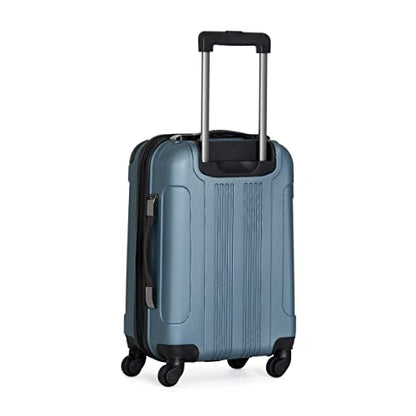 Kenneth Cole REACTION Out of Bounds Lightweight Hardshell 4-Wheel Spinner Luggage, Granite Blue, 24-Inch Checked - color: Granite Blue, size: 24-Inch Checked