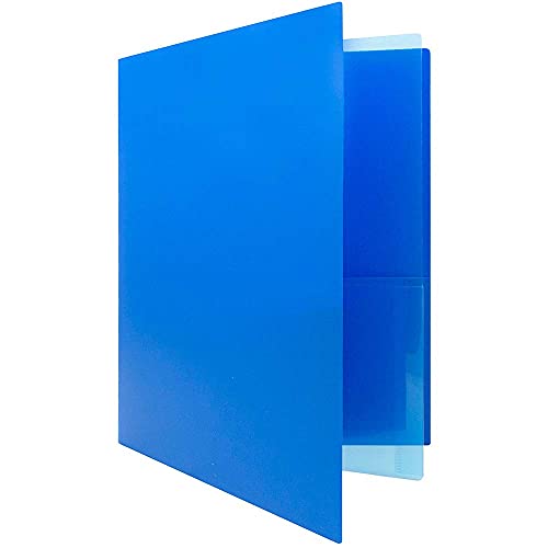 JAM PAPER Heavy Duty Plastic Multi Pocket Folders - 4 Pocket Organizer - Blue - 2/Pack - color: Blue, size: 4 Pocket (Pack of 2)