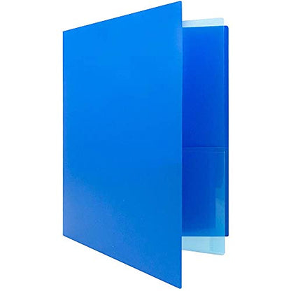 JAM PAPER Heavy Duty Plastic Multi Pocket Folders - 4 Pocket Organizer - Blue - 2/Pack - color: Blue, size: 4 Pocket (Pack of 2)