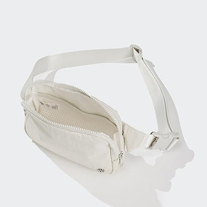 Pander Belt Bag Large 2L, Nylon Fanny Pack Purse for Women and Men with Adjustable Strap - color: White Opal