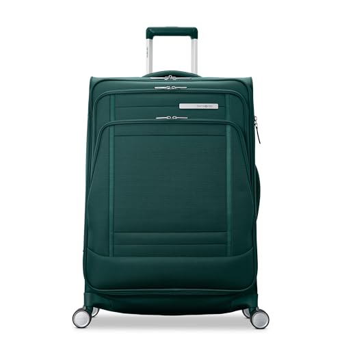 Samsonite UpLIFT Lightweight Medium Checked Softside Luggage with Spinner Wheels - Expandable - Airline-Approved, Polyester Soft Suitcase for Ultra Light Travel - Emerald Green - color: Emerald Green, size: Medium Checked